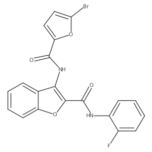 3-(5-bromofuran-2-carboxamido)-N-(2-fluorophenyl)benzofuran-2-carboxamide结构式