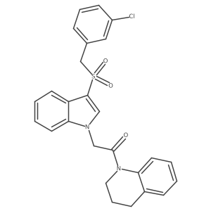 1-({3-[(3-chlorobenzyl)sulfonyl]-1H-indol-1-yl}acetyl)-1,2,3,4-tetrahydroquinoline结构式