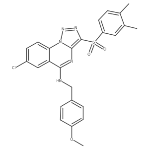7-chloro-3-((3,4-dimethylphenyl)sulfonyl)-N-(4-methoxybenzyl)-[1,2,3]triazolo[1,5-a]quinazolin-5-amine结构式