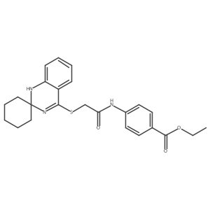ethyl 4-(2-{1'H-spiro[cyclohexane-1,2'-quinazoline]sulfanyl}acetamido)benzoate结构式