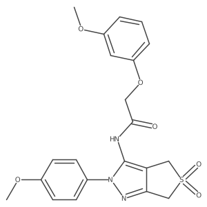 2-(3-methoxyphenoxy)-N-[2-(4-methoxyphenyl)-5,5-dioxo-2H,4H,6H-5lambda6-thieno[3,4-c]pyrazol-3-yl]acetamide结构式