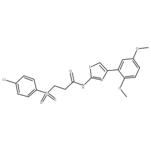 3-((4-chlorophenyl)sulfonyl)-N-(4-(2,5-dimethoxyphenyl)thiazol-2-yl)propanamide结构式