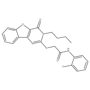 2-((3-butyl-4-oxo-3,4-dihydrobenzofuro[3,2-d]pyrimidin-2-yl)thio)-N-(2-fluorophenyl)acetamide Structure