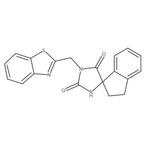 1-(Benzothiazol-2-ylmethyl)-2-hydroxyspiro[2-imidazoline-4,1'-indane]-5-one结构式