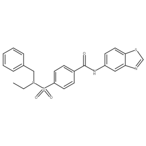 N-(benzo[d]thiazol-5-yl)-4-(N-benzyl-N-ethylsulfamoyl)benzamide结构式