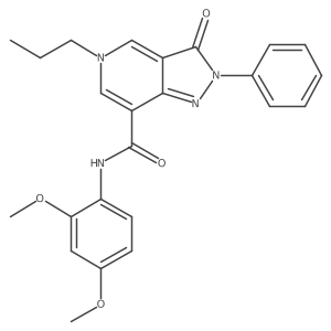 N-(2,4-dimethoxyphenyl)-3-oxo-2-phenyl-5-propyl-3,5-dihydro-2H-pyrazolo[4,3-c]pyridine-7-carboxamide结构式