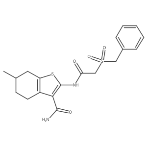 2-(2-(Benzylsulfonyl)acetamido)-6-methyl-4,5,6,7-tetrahydrobenzo[b]thiophene-3-carboxamide Structure