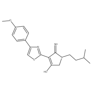 5-amino-4-[4-(4-methoxyphenyl)-1,3-thiazol-2-yl]-1-(3-methylbutyl)-1,2-dihydro-3H-pyrrol-3-one Structure