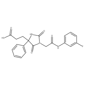 3-(1-(2-((3-Fluorophenyl)amino)-2-oxoethyl)-2,5-dioxo-4-phenylimidazolidin-4-yl)propanoic acid结构式