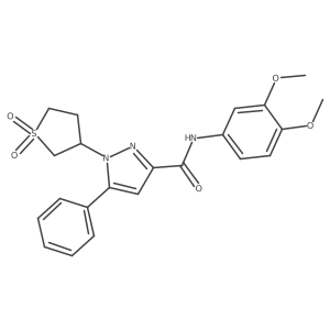 N-(3,4-dimethoxyphenyl)-1-(1,1-dioxothiolan-3-yl)-5-phenyl-pyrazole-3-carboxamide Structure
