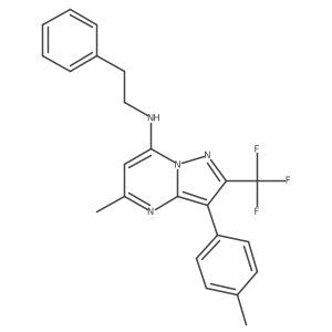 5-methyl-3-(4-methylphenyl)-N-(2-phenylethyl)-2-(trifluoromethyl)pyrazolo[1,5-a]pyrimidin-7-amine Structure