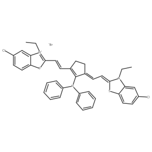 5-Chloro-2-(2-(3-(2-(5-chloro-3-ethylbenzo[d]thiazol-2(3H)-ylidene)ethylidene)-2-(diphenylamino)cyclopent-1-en-1-yl)vinyl)-3-ethylbenzo[d]thiazol-3-ium bromide结构式
