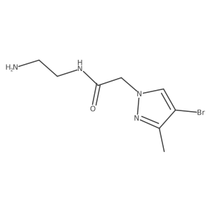 N-(2-Aminoethyl)-4-bromo-3-methyl-1H-pyrazole-1-acetamide结构式