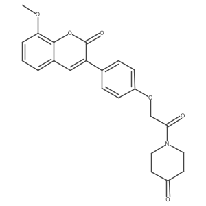 1-{[4-(8-methoxy-2-oxo-2H-chromen-3-yl)phenoxy]acetyl}piperidin-4-one Structure