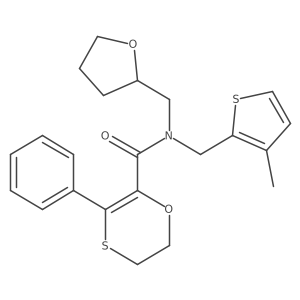 N-[(3-methylthiophen-2-yl)methyl]-3-phenyl-N-(tetrahydrofuran-2-ylmethyl)-5,6-dihydro-1,4-oxathiine-2-carboxamide Structure