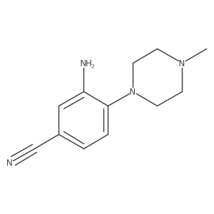 CN1CCN(c2ccc(C#N)cc2N)CC1结构式