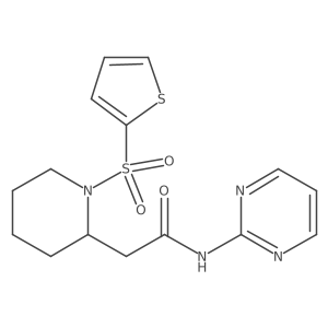 N-(pyrimidin-2-yl)-2-(1-(thiophen-2-ylsulfonyl)piperidin-2-yl)acetamide Structure