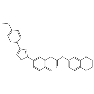 N-(2,3-dihydrobenzo[b][1,4]dioxin-6-yl)-2-(5-(3-(4-methoxyphenyl)-1,2,4-oxadiazol-5-yl)-2-oxopyridin-1(2H)-yl)acetamide结构式