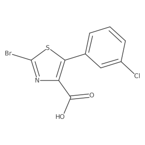2-Bromo-5-(3-chlorophenyl)-1,3-thiazole-4-carboxylic acid结构式