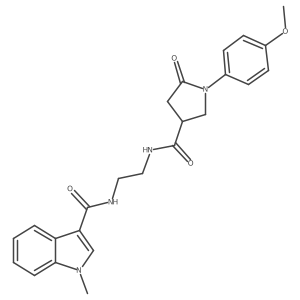 N-[2-({[1-(4-methoxyphenyl)-5-oxopyrrolidin-3-yl]carbonyl}amino)ethyl]-1-methyl-1H-indole-3-carboxamide Structure