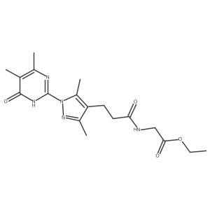 ethyl 2-(3-(1-(4,5-dimethyl-6-oxo-1,6-dihydropyrimidin-2-yl)-3,5-dimethyl-1H-pyrazol-4-yl)propanamido)acetate结构式