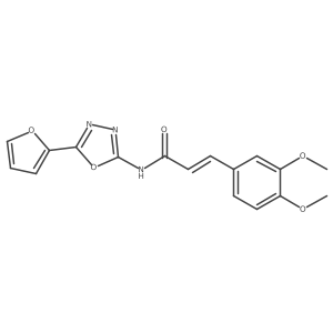 (E)-3-(3,4-dimethoxyphenyl)-N-(5-(furan-2-yl)-1,3,4-oxadiazol-2-yl)acrylamide Structure