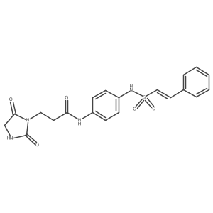 3-(2,5-dioxoimidazolidin-1-yl)-N-[4-[[(E)-2-phenylethenyl]sulfonylamino]phenyl]propanamide结构式