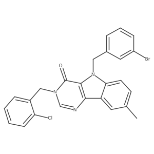 5-(3-bromobenzyl)-3-(2-chlorobenzyl)-8-methyl-3H-pyrimido[5,4-b]indol-4(5H)-one结构式