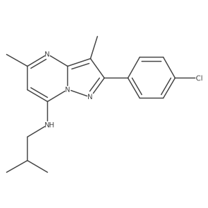 2-(4-chlorophenyl)-3,5-dimethyl-N-(2-methylpropyl)pyrazolo[1,5-a]pyrimidin-7-amine Structure