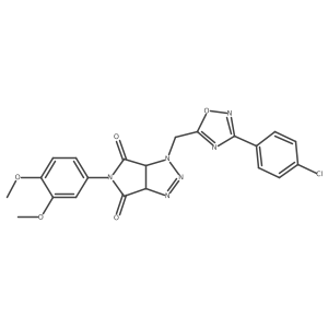 1-((3-(4-chlorophenyl)-1,2,4-oxadiazol-5-yl)methyl)-5-(3,4-dimethoxyphenyl)-1,6a-dihydropyrrolo[3,4-d][1,2,3]triazole-4,6(3aH,5H)-dione结构式