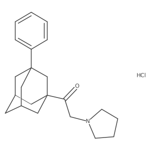 1-((1s,3r,5R,7S)-3-phenyladamantan-1-yl)-2-(pyrrolidin-1-yl)ethanone hydrochloride Structure