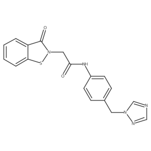 2-(3-oxo-1,2-benzothiazol-2(3H)-yl)-N-[4-(1H-1,2,4-triazol-1-ylmethyl)phenyl]acetamide结构式