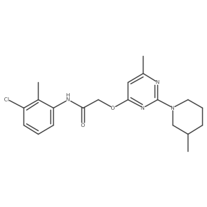 N-(3-chloro-2-methylphenyl)-2-{[6-methyl-2-(3-methylpiperidin-1-yl)pyrimidin-4-yl]oxy}acetamide结构式