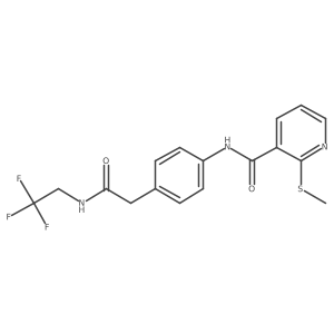 2-(methylthio)-N-(4-(2-oxo-2-((2,2,2-trifluoroethyl)amino)ethyl)phenyl)nicotinamide Structure