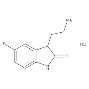 3-(2-aminoethyl)-5-fluoro-2,3-dihydro-1H-indol-2-one hydrochloride结构式