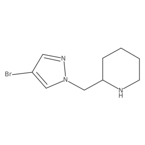 2-((4-bromo-1H-pyrazol-1-yl)methyl)piperidine Structure