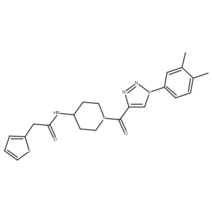 N-(1-(1-(3,4-dimethylphenyl)-1H-1,2,3-triazole-4-carbonyl)piperidin-4-yl)-2-(thiophen-2-yl)acetamide结构式