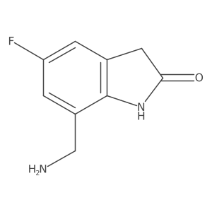 7-(aminomethyl)-5-fluoro-2,3-dihydro-1H-indol-2-one结构式