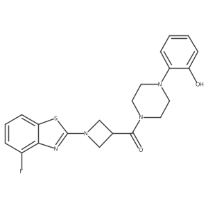 (1-(4-Fluorobenzo[d]thiazol-2-yl)azetidin-3-yl)(4-(2-hydroxyphenyl)piperazin-1-yl)methanone结构式
