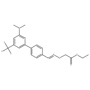 [1-[4-(6-Dimethylamino-4-trifluoromethyl-pyridin-2-yl)-phenyl]-meth-(E)-ylideneaminooxy]-acetic acid ethyl ester结构式