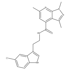N-[2-(5-chloro-1H-indol-3-yl)ethyl]-1,3,6-trimethyl-1H-pyrazolo[3,4-b]pyridine-4-carboxamide结构式