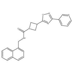 N-(naphthalen-1-ylmethyl)-3-(3-(pyridin-3-yl)-1,2,4-oxadiazol-5-yl)azetidine-1-carboxamide结构式