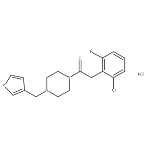 2-(2-Chloro-6-fluorophenyl)-1-(4-(thiophen-3-ylmethyl)piperazin-1-yl)ethanone hydrochloride结构式