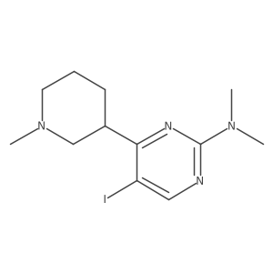 5-iodo-N,N-dimethyl-4-(1-methylpiperidin-3-yl)pyrimidin-2-amine结构式