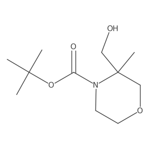 Tert-butyl 3-(hydroxymethyl)-3-methylmorpholine-4-carboxylate结构式