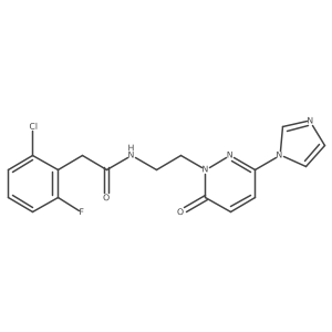 N-(2-(3-(1H-imidazol-1-yl)-6-oxopyridazin-1(6H)-yl)ethyl)-2-(2-chloro-6-fluorophenyl)acetamide结构式