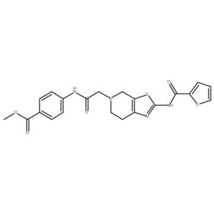 methyl 4-(2-(2-(furan-2-carboxamido)-6,7-dihydrothiazolo[5,4-c]pyridin-5(4H)-yl)acetamido)benzoate结构式