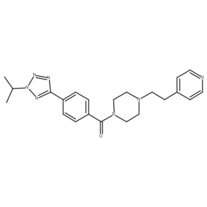 [4-(2-isopropyl-2H-1,2,3,4-tetraazol-5-yl)phenyl]{4-[2-(4-pyridyl)ethyl]piperazino}methanone结构式