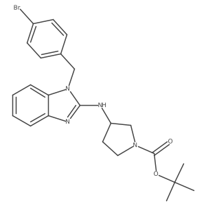 (R)-tert-butyl 3-((1-(4-bromobenzyl)-1H-benzo[d]imidazol-2-yl)amino)pyrrolidine-1-carboxylate结构式