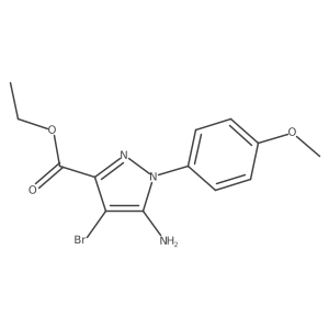 Ethyl 5-amino-4-bromo-1-(4-methoxyphenyl)pyrazole-3-carboxylate结构式